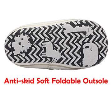 Ataiwee Baby Sneaker Shoes - Boys Girls Soft Sole Canvas Non - Slip Shoes(Infant/Toddler).(2006004,WT/PU,4)