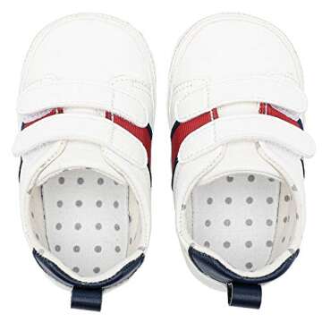 Ataiwee Baby Sneaker Shoes - Boys Girls Soft Sole Canvas Non - Slip Shoes(Infant/Toddler).(2006004,WT/PU,4)