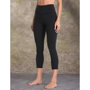 Colorfulkoala Women's High Waisted Tummy Control Workout Yoga Pants Capris 21" Inseam Leggings with Pockets (S, Black)