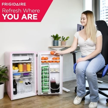 Frigidaire EFR372 Pink Retro Mini Fridge - 3.2 Cu Ft