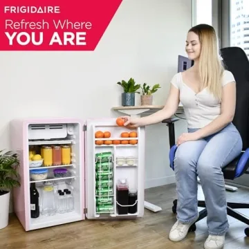 Frigidaire EFR372 Pink Retro Mini Fridge - 3.2 Cu Ft