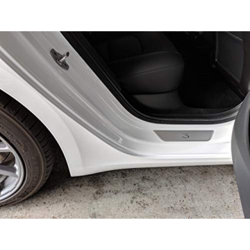 Premium Stainless Steel Door Sill Protectors for Tesla Model 3
