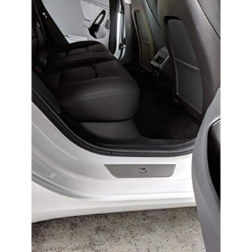 Premium Stainless Steel Door Sill Protectors for Tesla Model 3
