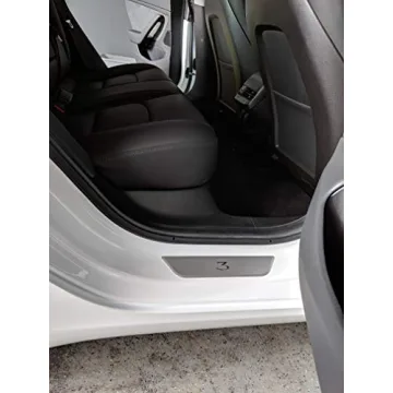 Premium Stainless Steel Door Sill Protectors for Tesla Model 3