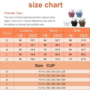 Vorcy Womens Padded Sports Bra Fitness Workout Running Camisole Crop Top with Built in Bra Pink