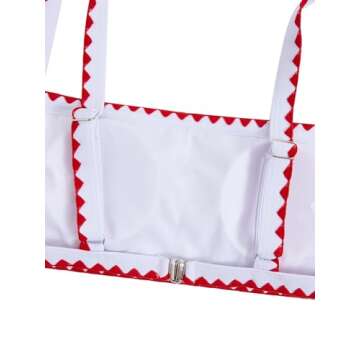 SOLY HUX Women's Swimsuits Floral Micro Bikini High Cut Thong Two Piece Sets Summer Bathing Suit White and Blue Medium