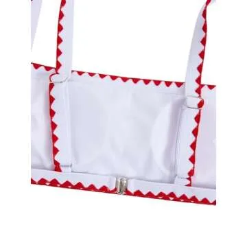 SOLY HUX Women's Swimsuits Floral Micro Bikini High Cut Thong Two Piece Sets Summer Bathing Suit White and Blue Medium