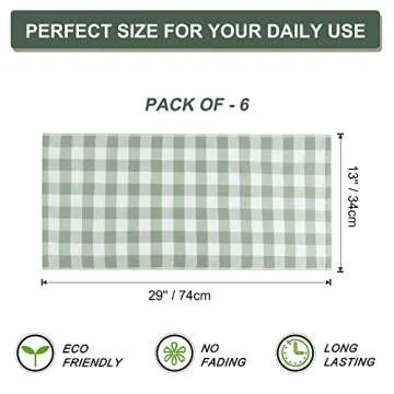 PiccoCasa 100% Cotton Kitchen Towels Set of 6 Plaid