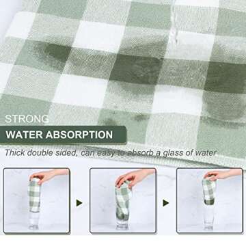 PiccoCasa 100% Cotton Kitchen Towels Set of 6 Plaid