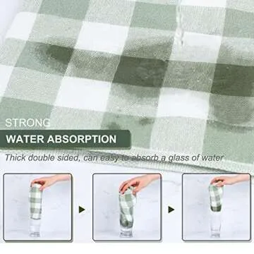 PiccoCasa 100% Cotton Kitchen Towels Set of 6 Plaid