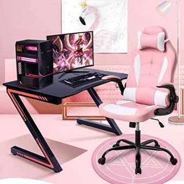 Ergonomic Pink Gaming Chair for Comfort and Style