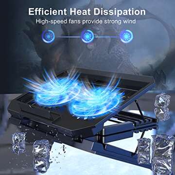LIENS Laptop Cooling Pad | Adjustable Height & Dual Fan for 12"-15.6" Laptops