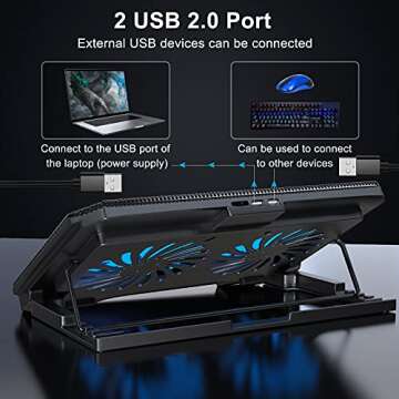 LIENS Ergonomic Laptop Cooling Pad with Dual Fans