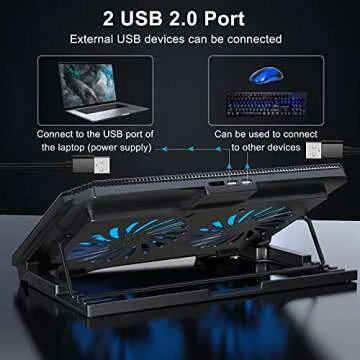 LIENS Ergonomic Laptop Cooling Pad with Dual Fans