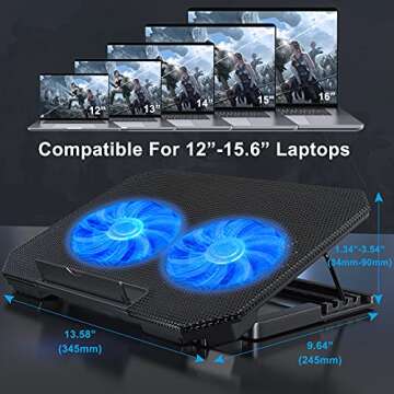 LIENS Ergonomic Laptop Cooling Pad with Dual Fans
