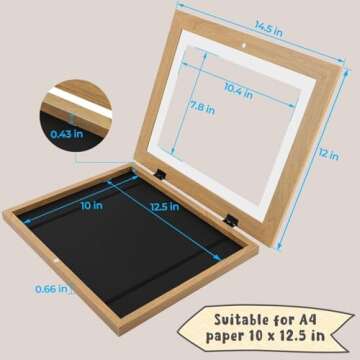 Golden State Art 10x12.5 Kids Art Frames Front-Opening Great for Kids Drawings, Artworks, Children Art Projects, Schoolwork, Home or office (Brown Set of 2)
