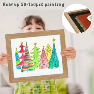 Golden State Art 10x12.5 Kids Art Frames Front-Opening Great for Kids Drawings, Artworks, Children Art Projects, Schoolwork, Home or office (Brown Set of 2)