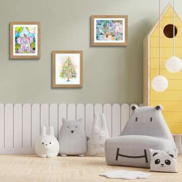 Golden State Art 10x12.5 Kids Art Frames Front-Opening Great for Kids Drawings, Artworks, Children Art Projects, Schoolwork, Home or office (Brown Set of 2)