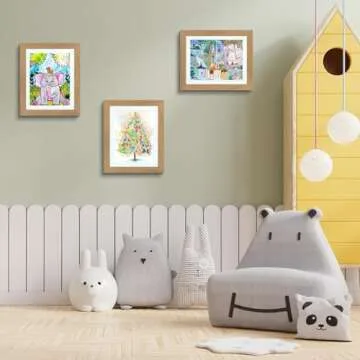 Golden State Art 10x12.5 Kids Art Frames Front-Opening Great for Kids Drawings, Artworks, Children Art Projects, Schoolwork, Home or office (Brown Set of 2)