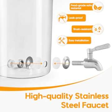 Elegant Water Drink Dispenser Set with Stainless Steel Spigot