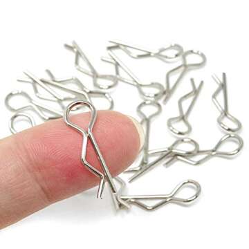 Honbay 100PCS 1/16 Metal Car Truck Buggy Shell Body Clips Pins for for RC Vehicles (1/16)