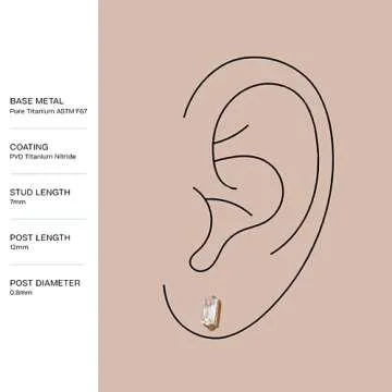 Tini Lux Titanium Stud Earrings for Sensitive Ears