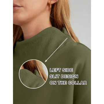 Trendy Queen Womens Oversized Sweatshirts Turtleneck Pullover Long Sleeve Hoodies Tops Fall Fashion Outfits 2025 Clothes ArmyGreen M