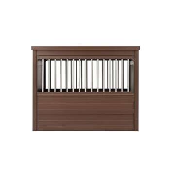 New Age Pet® ECOFLEX® Dog Crate End Table - Durable Wood-Plastic Composite with Stainless Steel Latch, Easy Assembly, Ideal for Dogs Up to 80lbs, Russet Brown, Large Size