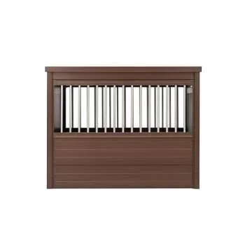 New Age Pet® ECOFLEX® Dog Crate End Table - Durable Wood-Plastic Composite with Stainless Steel Latch, Easy Assembly, Ideal for Dogs Up to 80lbs, Russet Brown, Large Size