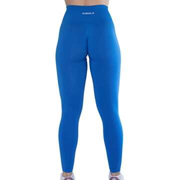 AUROLA Workout Leggings for Women Seamless Scrunch Tights Tummy Control Gym Fitness Girl Sport Active Yoga Pants (S, Diva Blue)