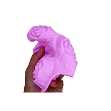 3 Pack of x Large Rose Flower Ice Cube Chocolate Soap Tray Mold Silicone Party maker (Ships From USA)