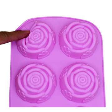 3 Pack of x Large Rose Flower Ice Cube Chocolate Soap Tray Mold Silicone Party maker (Ships From USA)