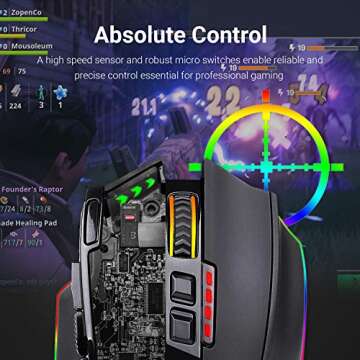 Redragon M801 Wireless Gaming Mouse with RGB and 9 Buttons