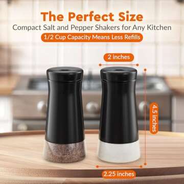 HOME EC Adjustable Salt and Pepper Shakers Set for Kitchen
