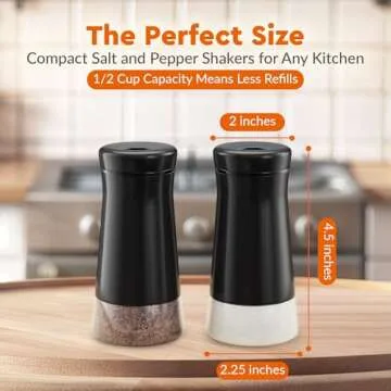 HOME EC Adjustable Salt and Pepper Shakers Set for Kitchen