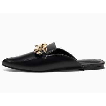 Juliet Holy Women’s Mules Flats - Chic Backless Loafers with Fashionable Buckle