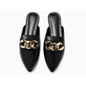 Juliet Holy Women's Mules Flats - Stylish Backless Loafers