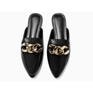 Juliet Holy Women's Mules Flats - Stylish Backless Loafers