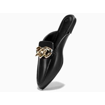 Juliet Holy Women's Mules Flats - Stylish Backless Loafers