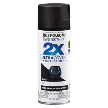 Rust-Oleum 2X Ultra Cover Spray Paint - Flat Black, 6 Pack, 12 oz