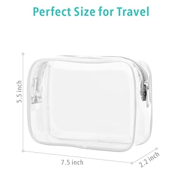 F-color TSA Approved Toiletry Bags - 3 Pack Clear Travel Bags