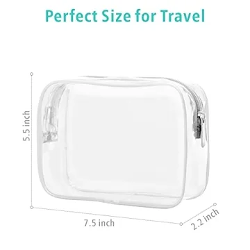 F-color TSA Approved Toiletry Bags - 3 Pack Clear Travel Bags