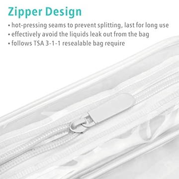 F-color TSA Approved Toiletry Bags - 3 Pack Clear Travel Bags