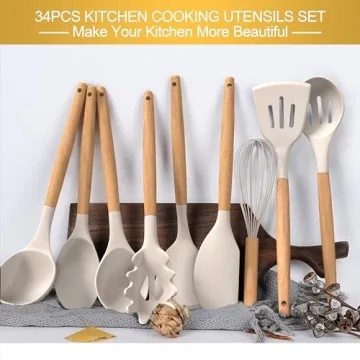 43Pcs Silicone Kitchen Utensil Set Heat Resistant Non-Stick