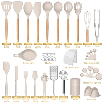 43Pcs Silicone Kitchen Utensil Set Heat Resistant Non-Stick