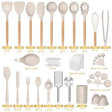 43Pcs Silicone Kitchen Utensil Set Heat Resistant Non-Stick