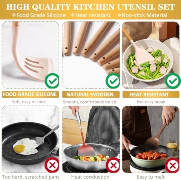 43Pcs Silicone Kitchen Utensil Set Heat Resistant Non-Stick