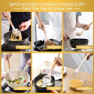 43Pcs Silicone Kitchen Utensil Set Heat Resistant Non-Stick