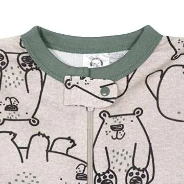Gerber Baby Boys' 4-Pack Footed Pajamas, Bears & Trucks Grey, 12 Months