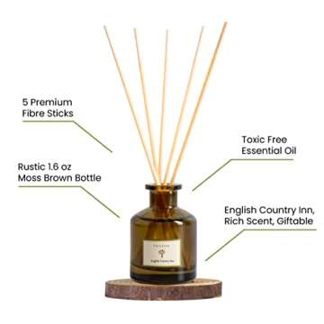 PRISTINE English Country Inn/Inspired by Ritz Carlton Reed Diffuser for Home | Fresh Blend of Strawberry, Vanilla, Musk Reed Diffuser Set, Oil & Reed Diffuser Sticks-Home & Office Decor-Fragrance Gift